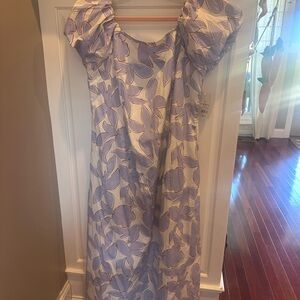 a new day blue and Cream Floral Midi Dress